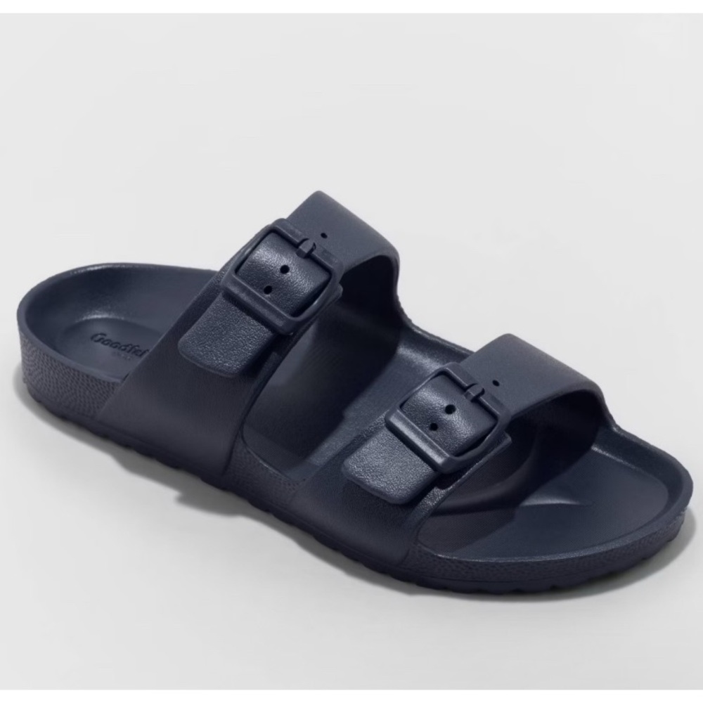 Goodfellow & Co Men's Carson Two Band Navy Blue Rubber Sandals Size 11 NEW
